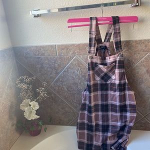 Pink overall dress size large